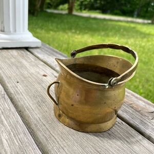 Brass Basket/Vase with Handle